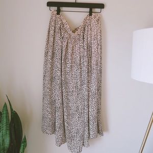 Who What Wear Leopard Peach Blush Pleated Skirt